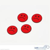 Magnetisk smiley symbol :-( 50 mm i rød, 25 stk