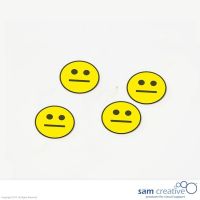 Magnetisk smiley symbol :-| 30 mm i gul, 25 stk