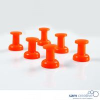 Sæt med 6 orange jumbo magnetiske tegnestifter